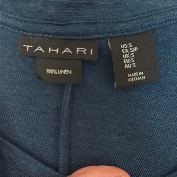 Women's Teal Sleeveless Linen Top - Picture 2 of 2